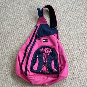 Vintage Y2K Tommy Hilfiger Pink Navy One Strap Backpack